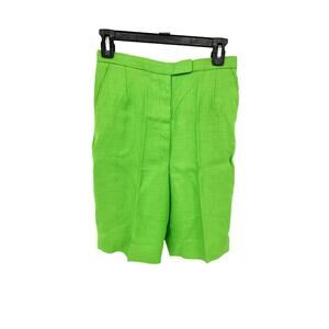 Vintage Christenfeld Neon Green Linen Cargo Shorts